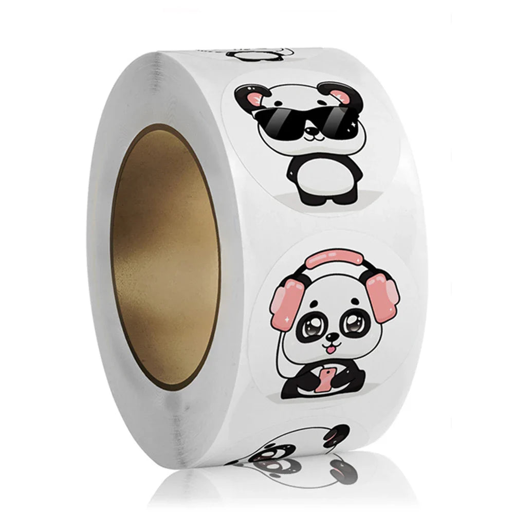 100-500pcs Cute Cartoon Panda Stickers Reward Sticker for Kids Gift Wrapping Decor Envelope Sealing Labels Stationery Stickers (ONLINE ORDER ONLY)