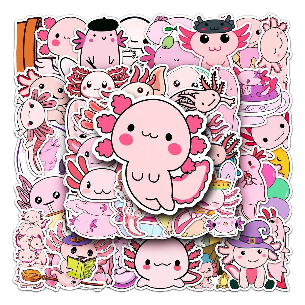 50Pcs Salamander Cartoon Waterproof Vinyl Stickers for Skateboard Snowboard (ONLINE ORDER ONLY)