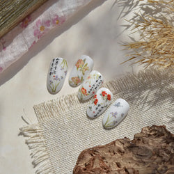 Antique Flowers Bird Swallow Fruit Narcissus Orchid Oranges Peaches Grape Cherry Strawberries Nail Art Stickers Manicure Decals (ONLINE ORDER ONLY)