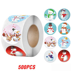 100-500pcs Merry Christmas Gift Decorative Stickers Round Thank You Labels Handmade Candy Biscuits Package Christmas Sticker (ONLINE ORDER ONLY)