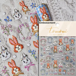 Poker Cards Mr Rabbit Tilted Teacup Bunny Cup Heart Star Block Bow Tie Hot Stamping Adhesive Nail Art Stickers Manicure Decals (ONLINE ORDER ONLY)