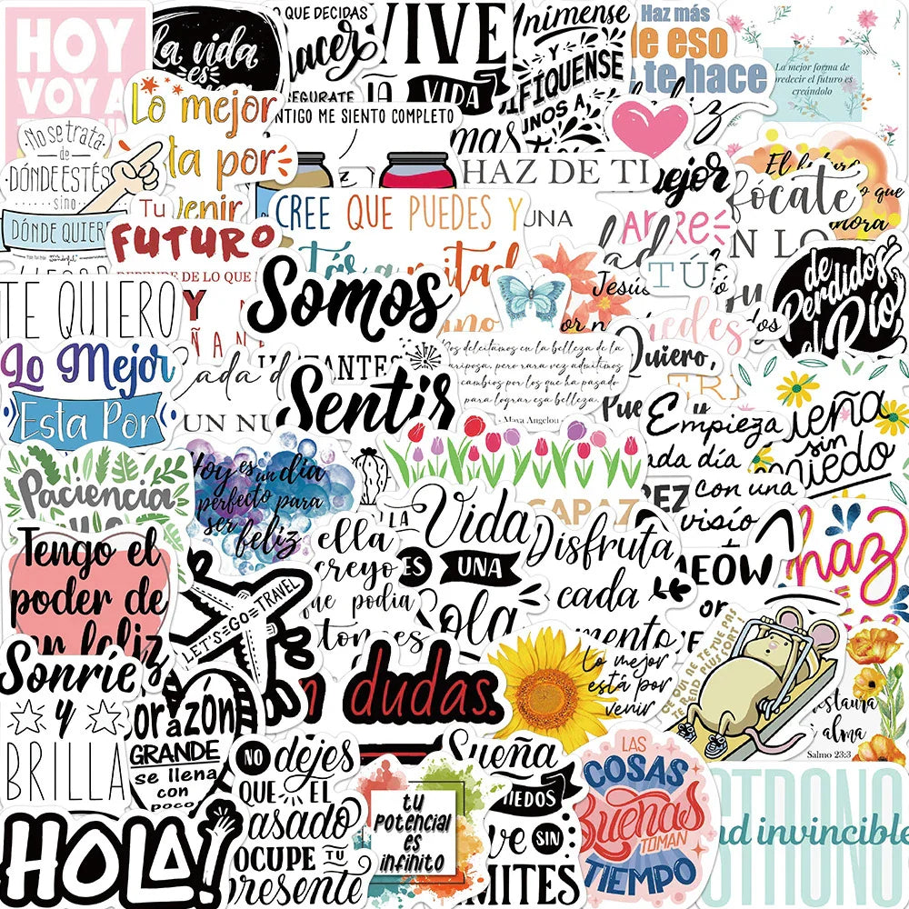 Cartoon Inspirational Motivational Stickers for Notebook Laptop Diary 10/30/50PCS (ONLINE ORDER ONLY)