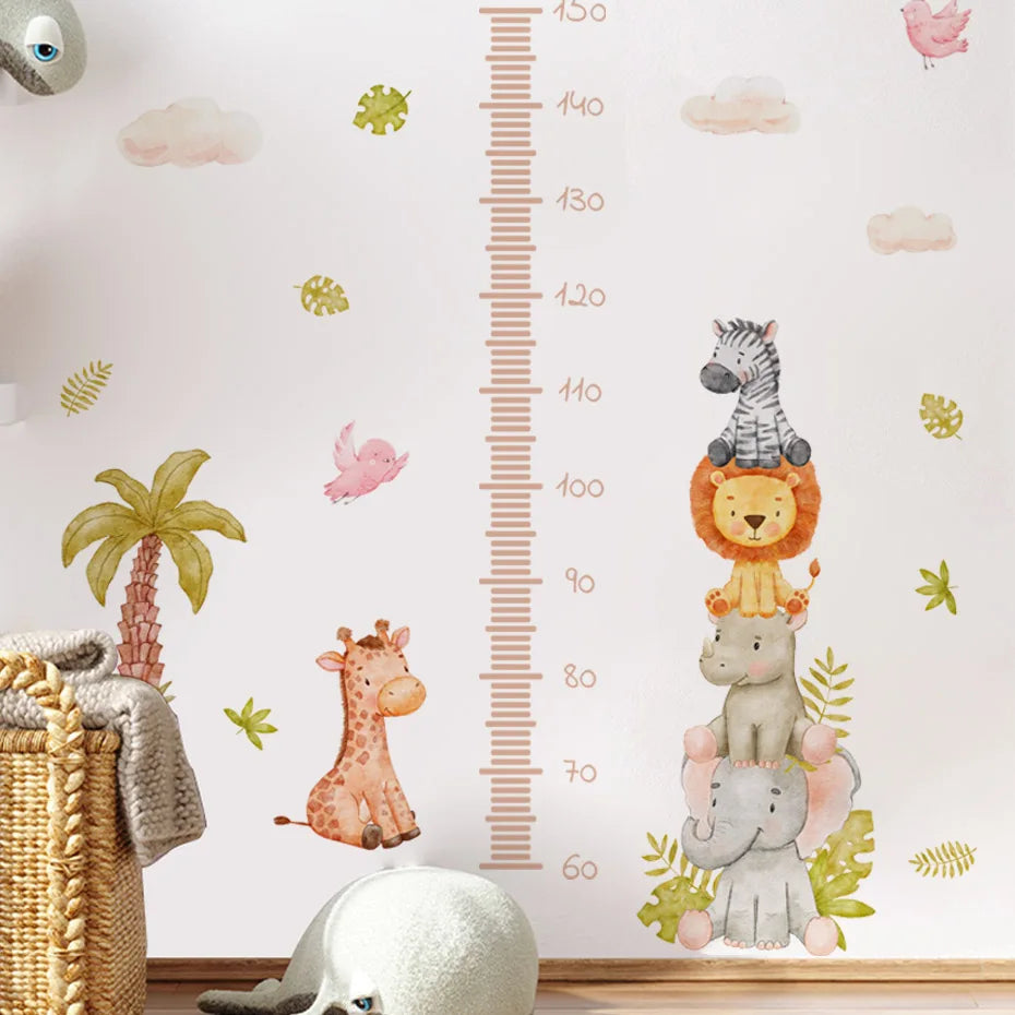Boho Animal Height Chart Wall Stickers for Kids Nursery (Online Order Only)