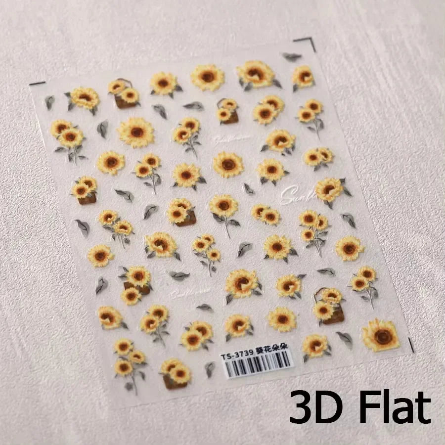 Charming Sunflower Rabbit Pumpkin Squirrel Pinecone Deciduous Produce Good Harvests Cookie Nail Art Sticker Decoration Decals (ONLINE ORDER ONLY)