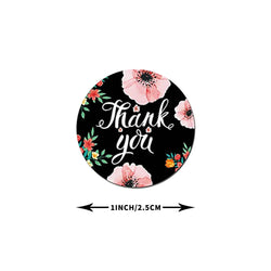 100-500pcs Flower Thank You Business Sticker Roll Label for Wedding Gift Card Box Envelope Sealing Tab Home Made Wrapping Supply (ONLINE ORDER ONLY)