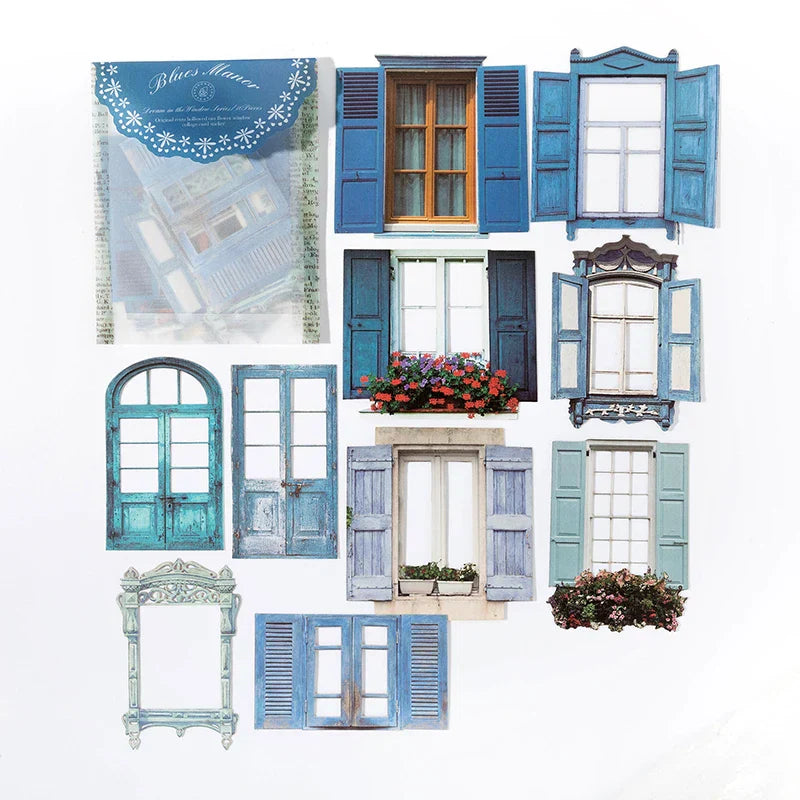 JIANQI 10 Pcs Laser Cut Window Stickers Scrapbooking Vintage DIY Craft Material (Online Order Only)