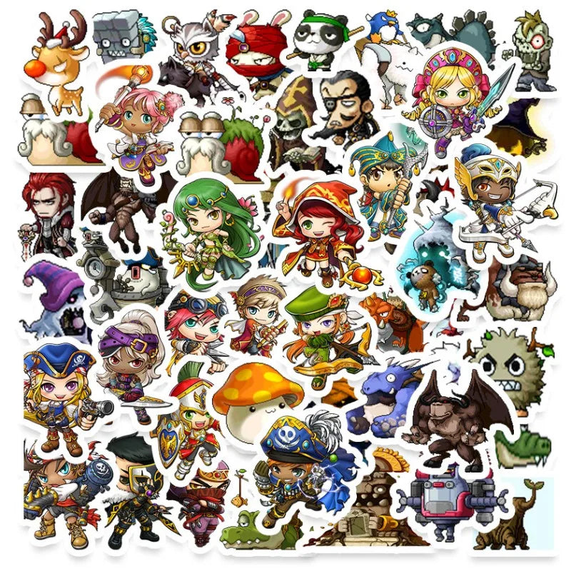 MapleStory Cartoon Stickers Pack for Laptop, Phone, Car, Scooter, and More (ONLINE ORDER ONLY)