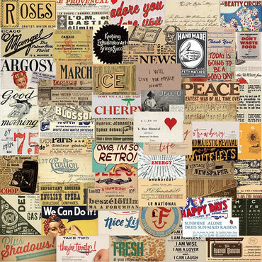 10/29/58pcs Retro English slogan Stickers Decals Cartoon Graffiti DIY  Notebook Luggage Wall Decoration PVC Sticker (Online Order Only)