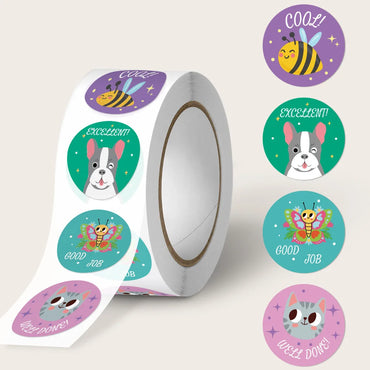100-500Pcs Animals Cartoon Cute Sticker Children Reward Sticker Birthday/holiday Party Gift Packaging Sealing Decor Lables (ONLINE ORDER ONLY)