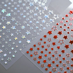 9Pcs 3D Sliver Stars Nails Stickers Bronzing Star Nail Art Decals For DIY Nail Art Decoration Self Adhesive Nail Manicure Parts* (Online Order Only)