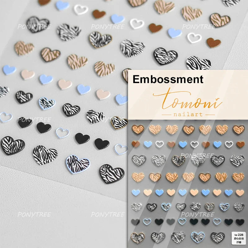 Graffiti Line Love Heart Cool Personal Hollow Out English Letter Y2k Self Adhesive Nail Art Decorations Sticker Manicure Decals (ONLINE ORDER ONLY)