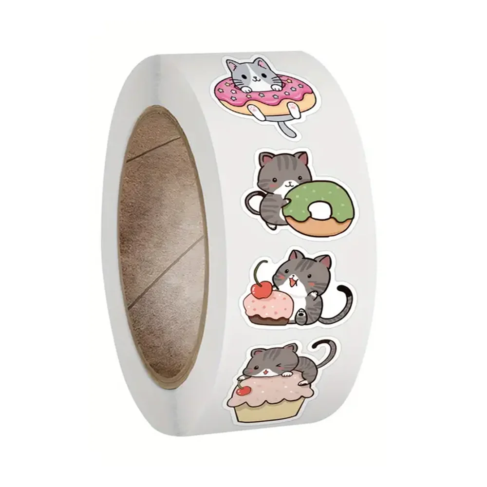 100-500pcs Cute Cat Animal Reward Sticker New Kids' Motivational Stickers DIY Creative Stationery Office Self-adhesive Lable (ONLINE ORDER ONLY)