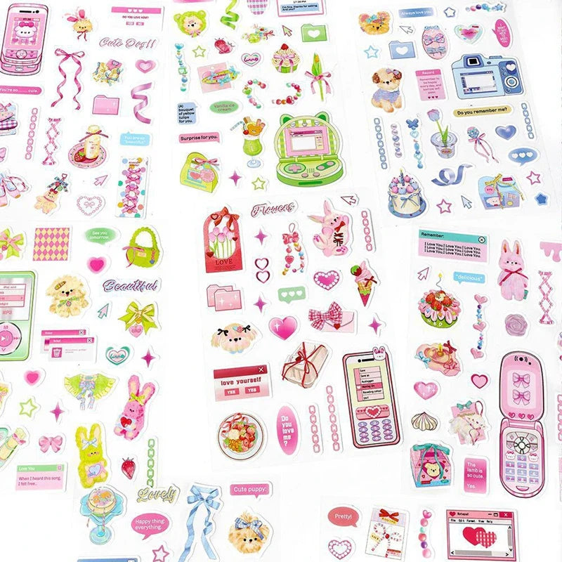 2Pcs/lot Girl Feelings Series Stickers Cute Sticker Scrapbooking Decorative Sticker Photo Album DIY Diary Stick Label Stationery (ONLINE ORDER ONLY)
