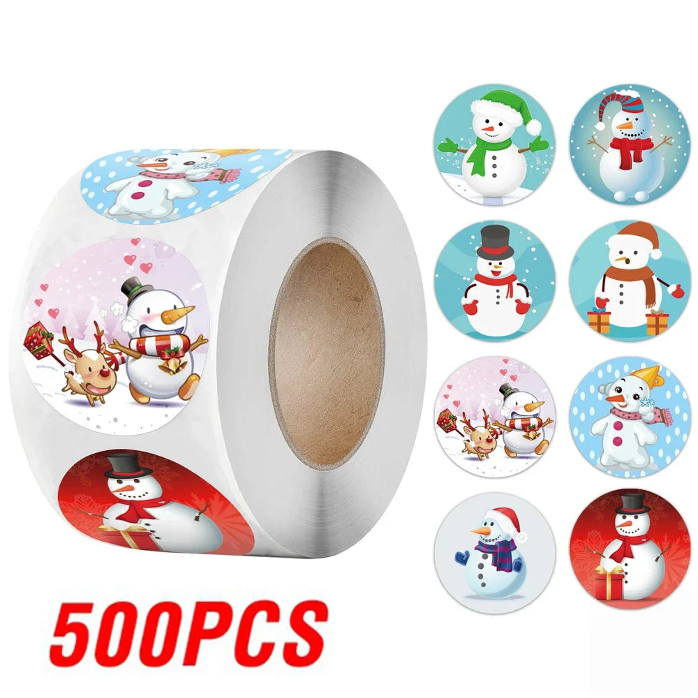 100-500Pcs New 1 Inch Christmas Theme Seal Labels Stickers For DIY Gift Baking Package Envelope Stationery Decoration (ONLINE ORDER ONLY)