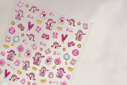 rich letter Chinese characters gourd money lantern firecracker God of wealth Yuanbao Adhesive Nail Art Stickers Manicure Decals (ONLINE ORDER ONLY)