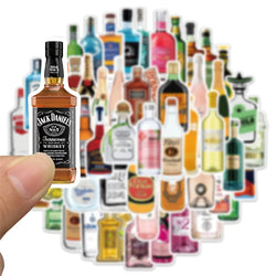 50/67pcs Alcohol Wine Bottle Vintage Beer Stickers for Ipad Scrapbooking Material Adesivos Journal Sticker Scrapbooking Supplies (ONLINE ORDER ONLY)