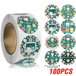 100-500pcs Cute Reward Sticker 1inch Cartoon Animal Stickers For Kids Gift Decor Envelope Sealing Labels Stationery Stickers (ONLINE ORDER ONLY)