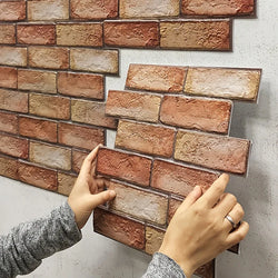 Self Adhesive Waterproof 3D Wall Panels, Brick Wallpaper, Retro Sticker for Bathroom,  Fireplace decorative wall stickers，10PCS (ONLINE ORDER ONLY)
