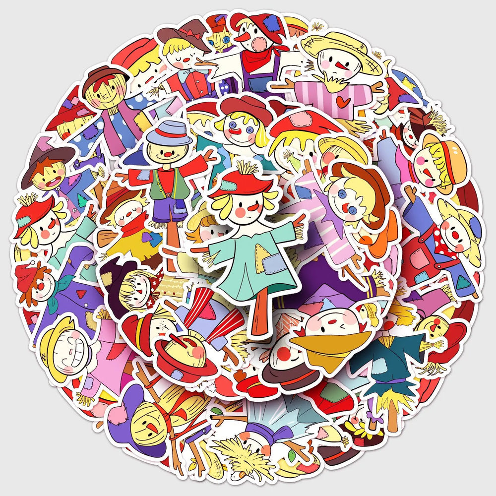 Cartoon Scarecrow Kawaii Stickers PVC Waterproof Skateboard Notebook Graffiti Toy (Online Order Only)