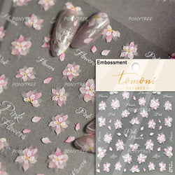 Shiny Cherokee Rose Golden Cherry Blossom Cherish Enjoy Flower Line Petal Delicate Self Adhesive Nail Art Sticker Manicure Decal (ONLINE ORDER ONLY)