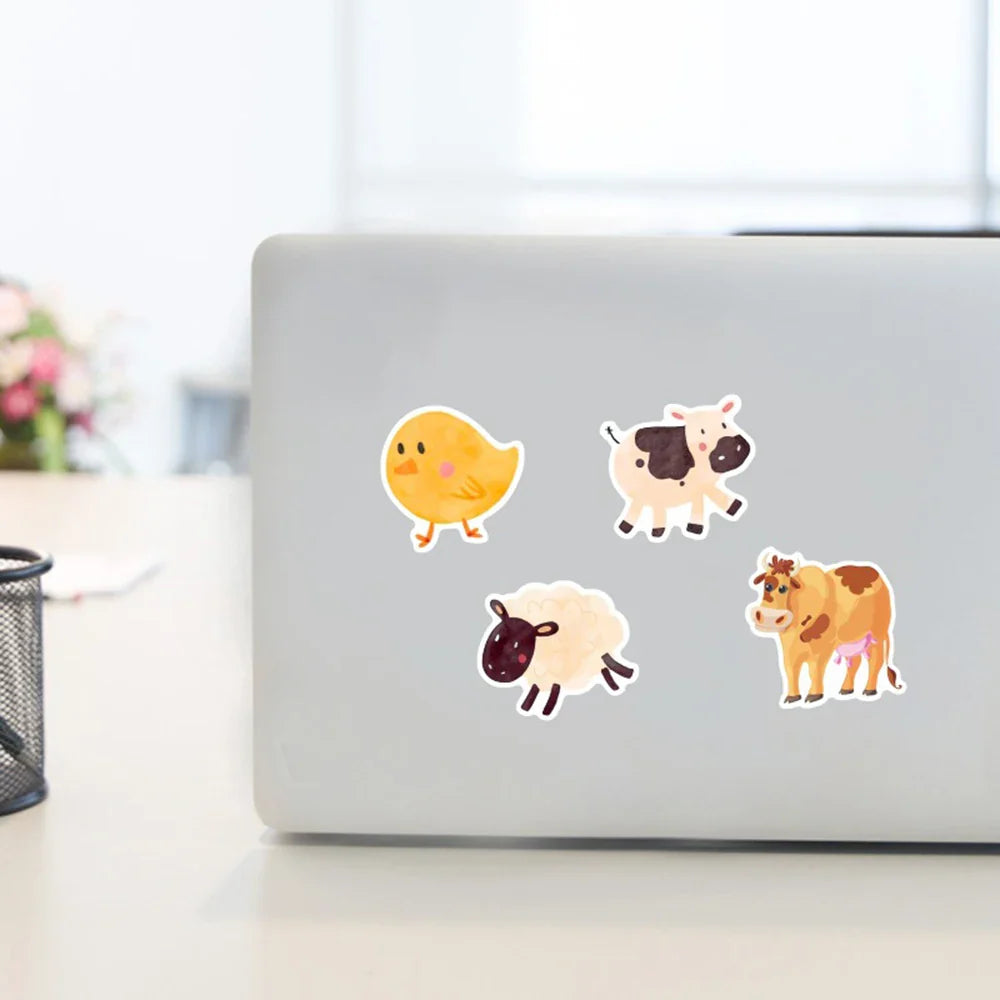 10/30/50PCS Kawaii Animal Toy Stickers DIY Cute Cartoon Decals Scrapbook Phone Luggage Guitar Laptop Car Waterproof Kids Sticker (ONLINE ORDER ONLY)