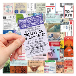10/30/60PCS Japanese Tickets Tokyo Travel Stickers Decals For Suitcase Phone Notebook Fridge Motorcycle Funny DIY Sticker Gift (ONLINE ORDER ONLY)