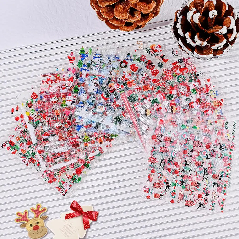 30 Sheets Cute Penguin Winter Nail Stickers Set 3D Snowflake Christmas Decals Tree Elk Bell Self Adhesive Slider Manicure Tips * (ONLINE ORDER ONLY)