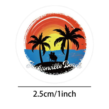 100-500pcs Summer Stickers Round Gift Seal Label Sticker Diary Stationery Stickers For Wedding Party Decor Handmade Sticker (Online Order Only)