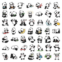10/30/50PCS Kawaii Panda Stickers Funny Animal Cartoon Decals Waterproof Phone Notebook Helmet Stationery Kids Sticker DIY Toys (ONLINE ORDER ONLY)