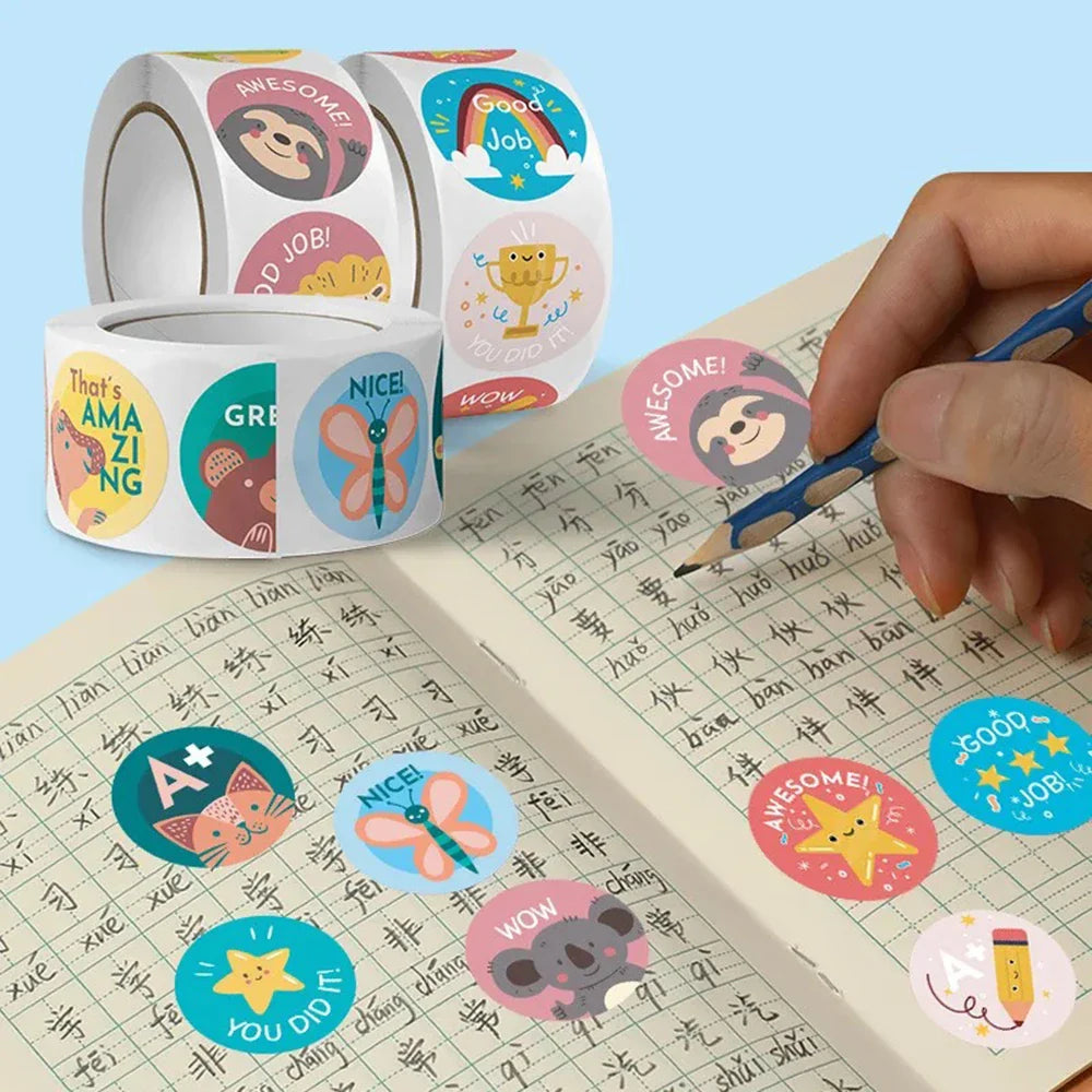 100-500pcs Cartoon Animals Cute Reward Stickers for Kids School Teacher Supplies Kids Classic Toy Gift Sealing Decor Stationery (ONLINE ORDER ONLY)