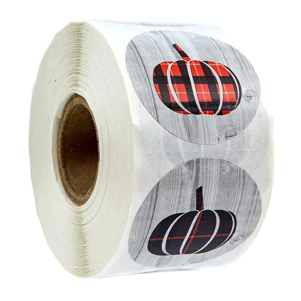 100-500pcs Halloween Skeleton Round Sticker Envelope Sealing Labels Candy Bag Sticker Halloween Decoration Decor Pumpkin (Online Order Only)