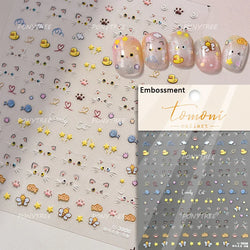 Cute Kapibala Halo Dyeing Kabibara Giant Rat Guinea Pig Cavy Lovely Expression Orange Adhesive Nail Art Stickers Manicure Decals (ONLINE ORDER ONLY)