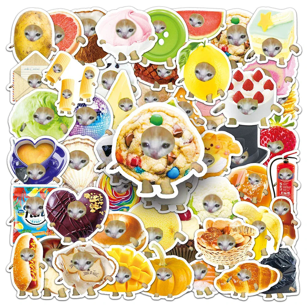 Cute Cat Meme Stickers 10/30/50pcs for Laptop Phone Fridge Skateboard Suitcase (Online Order Only)