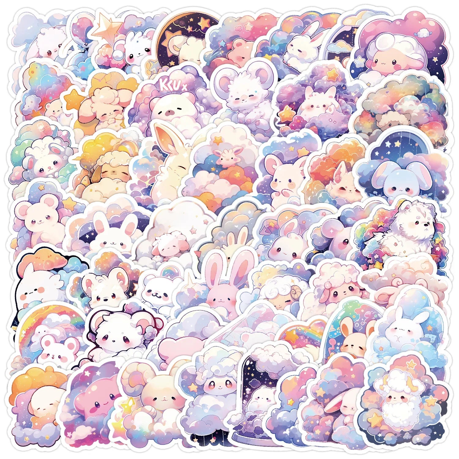 50pcs Cute Cartoon Pet Stickers for Helmet, Wall, DIY Decoration (Online Order Only)