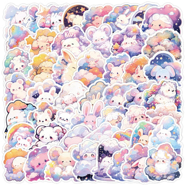 50pcs Cute Cartoon Pet Stickers for Helmet, Wall, DIY Decoration (Online Order Only)