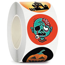 100-500pcs Halloween Vampire Round Stickers Envelope Sealing Labels Candy Bag Sticker Halloween Decoration Decor Pumpkin (Online Order Only)