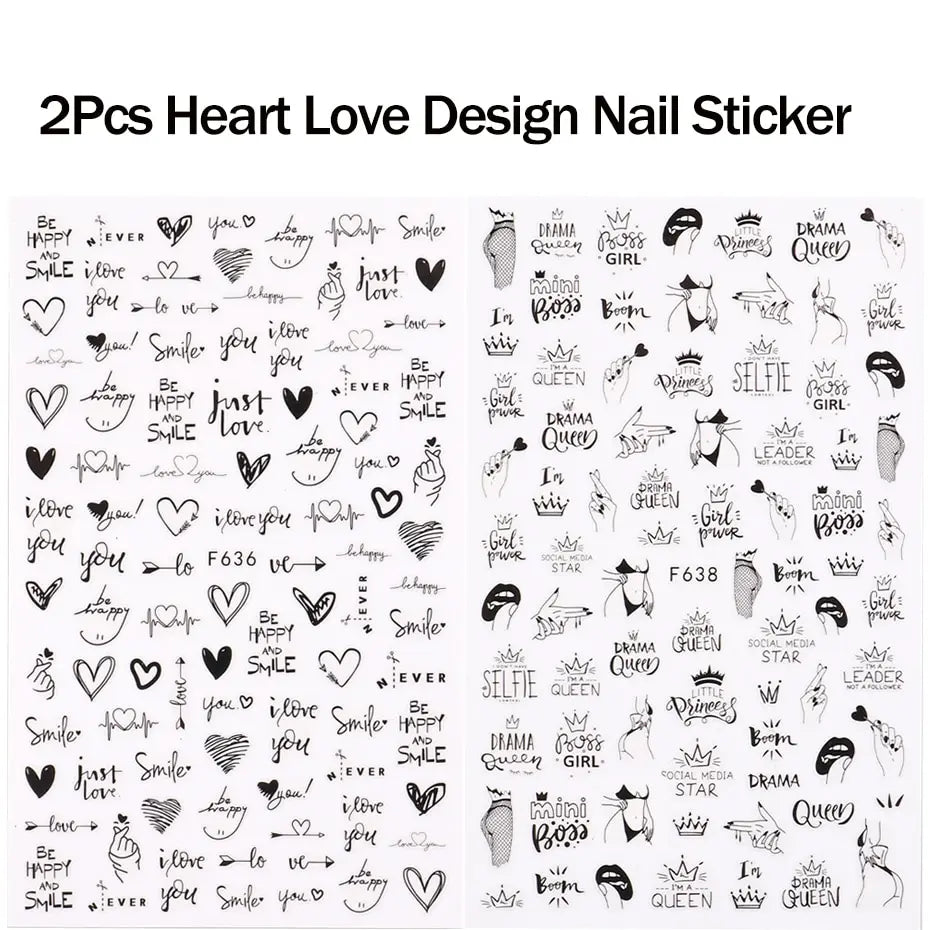 Heart Love 3D Nail Art Stickers Valentine Manicure (ONLINE ORDER ONLY)