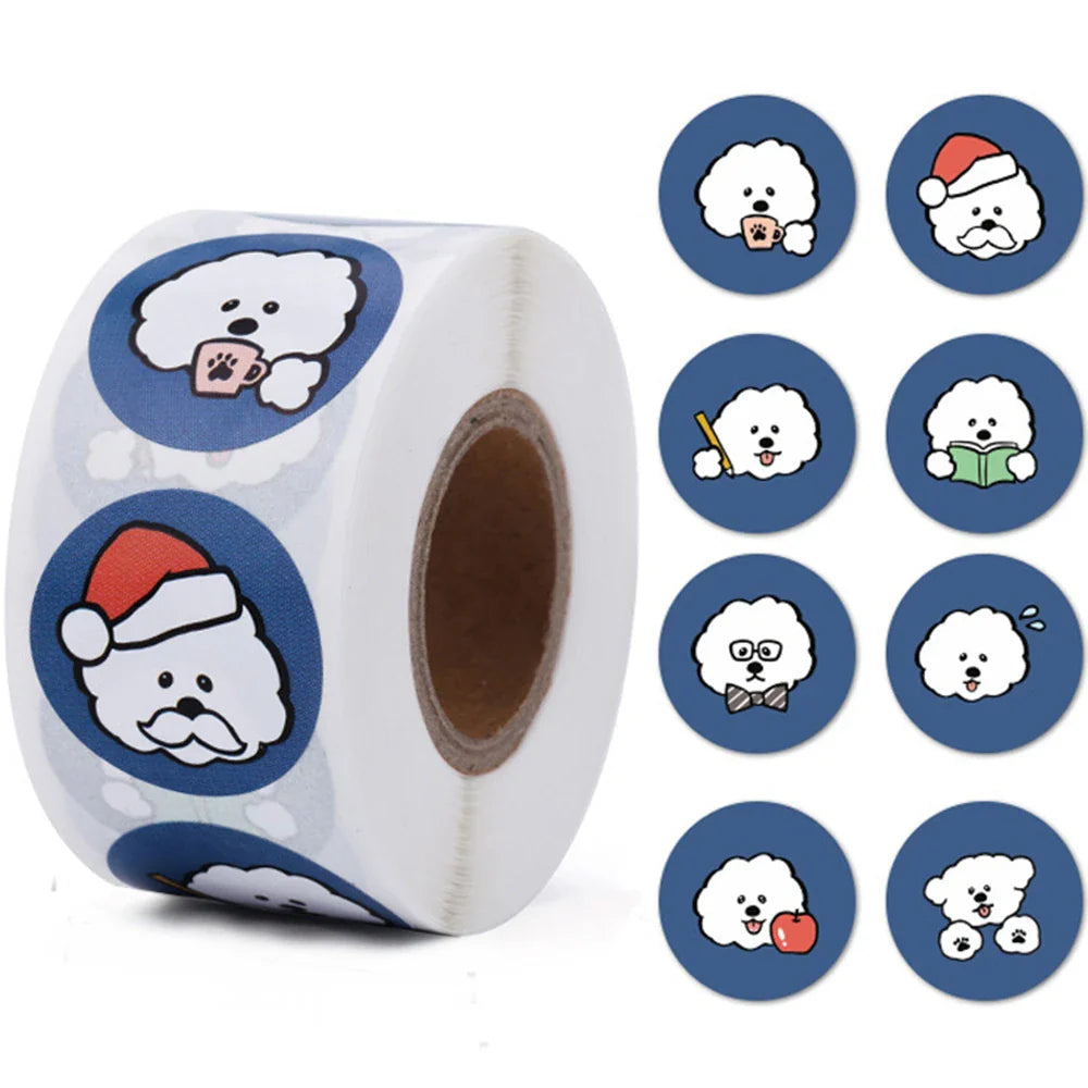 500pcs/Roll Cartoon Animal Stickers Anime Round Seal Diy Laptop Decals Stickers Cute Book Children Reward Kids Toy Gift (ONLINE ORDER ONLY)