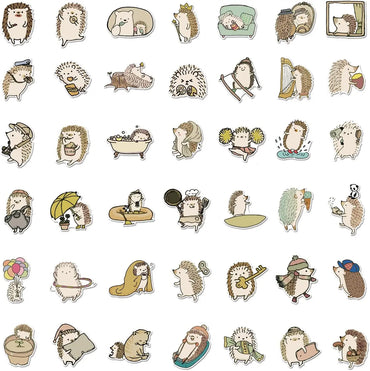 10/30/50/100pcs Cute Hedgehog Life Sticker Pack Small Self-Adhesive Decals for Photo Album, Journal, Scrapbook, Laptop Decor (ONLINE ORDER ONLY)