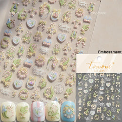 Flowers Blooming Cherry Blossom Sakura Living Peach Branch 5D Soft Relief Spring Adhesive Nail Art Sticker Chic Manicure Decals (ONLINE ORDER ONLY)