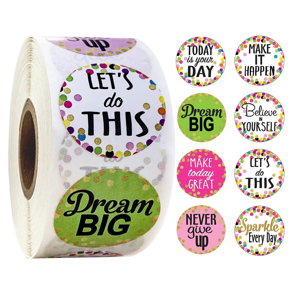 100-500pcs Cute Reward Stickers Roll with Word Motivational Stickers for School Teacher Kids Student Stationery Stickers Kids (Online Order Only)