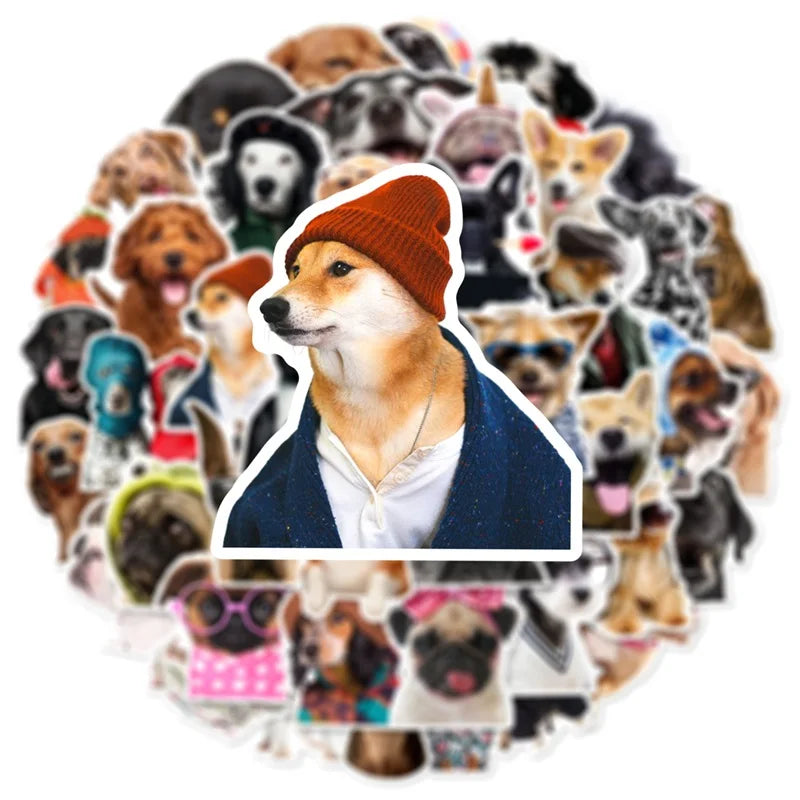 10/30/50PCS Kawaii Dog Hat PVC Sticker Aesthetic DIY Decoration Scrapbooking Accessories Stationery School Supplies for Kids (ONLINE ORDER ONLY)