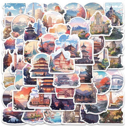 10/30/50pcs Anime Cartoon View Landscape Stickers Aesthetic Decals Toy DIY Laptop Phone Guitar Luggage Waterproof Sticker (ONLINE ORDER ONLY)