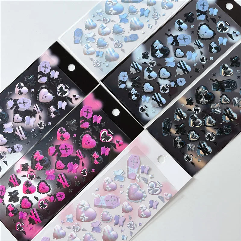 Asia Sweet Style 3D Love Heart Stickers Hand Account Idol Card DIY Material Decorative Sticker Personalized Kawaii Stationery (ONLINE ORDER ONLY)