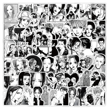10/30/60PCS NANA Cartoon Stickers Black White Style Sticker Anime Graffiti Decals Luggage Laptop Phone Guitar Car Bike Kids Toys (ONLINE ORDER ONLY)