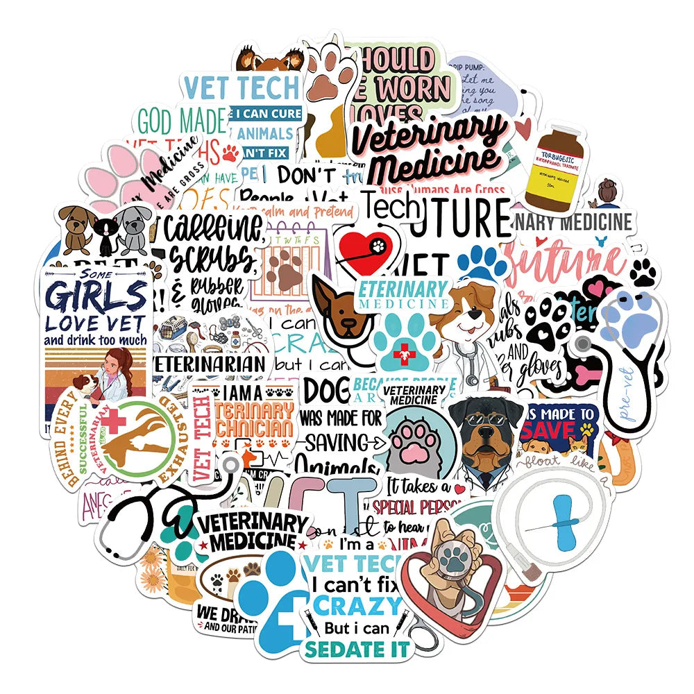 Cartoon Doctor Stickers 10/30/50Pcs for Laptop, Car, Fridge, Snowboard, DIY Vinyl (Online Order Only)