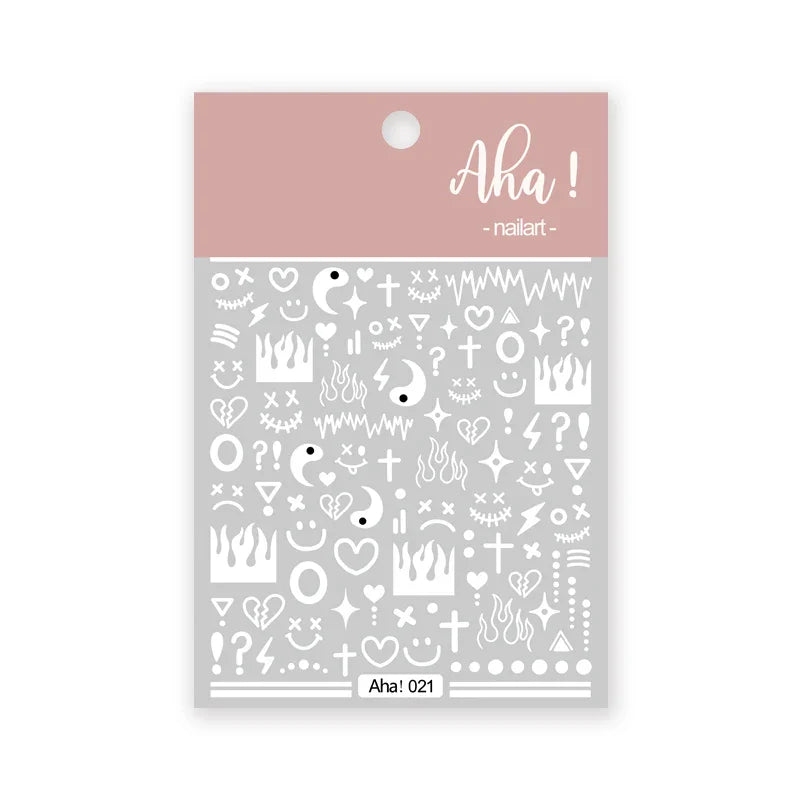 Japanese Style Little Daisy 3D Nail Stickers Summer White Florals Petals Flowers Back Glue Decals Cute Five Petals Manicure Tips (ONLINE ORDER ONLY)