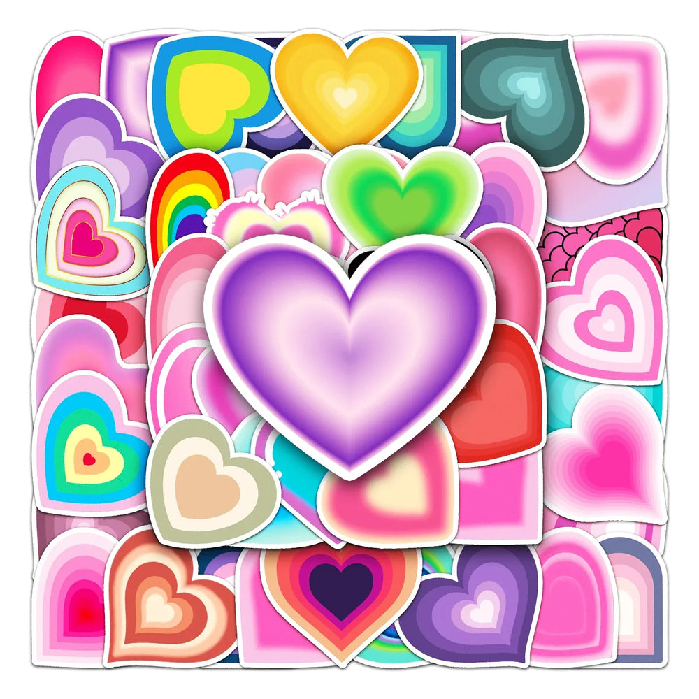 50Pcs Love Cartoon Waterproof Vinyl Stickers for Skateboard Snowboard (Online Order Only)