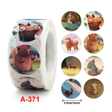 100-500 Pcs 1inch 2.5cm Sea Animal Stickers Roll Children's Toys Praise Reward Student Work Label Stationery Gift Sticker (ONLINE ORDER ONLY)