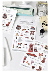 2Pc Ins Cute Retro Sticker Planner Collage Scrapbook DIY Material Decoration Stickers Personalized Art Supplies Stationery (ONLINE ORDER ONLY)